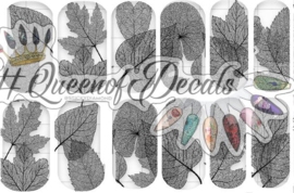 Queen of Decals - Black Skeleton Leaves