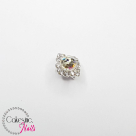 Glitter.Cakey - Silver Clear Rotation Rhombus Charm