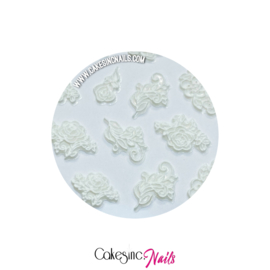 Glitter.Cakey - Engraved Blossom Roses #02 '5D Sticker Sheet'
