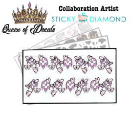 Queen of Decals - Pink Drip Butterflies  'NEW RELEASE'