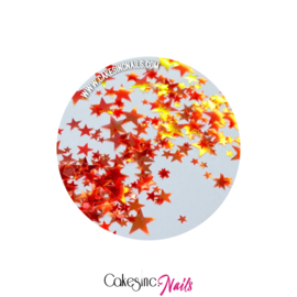 Glitter.Cakey - Burnt Red Stars ‘MULTI IRIDESCENT STARS’