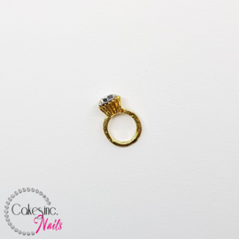 Glitter.Cakey - Mini Gold Clear Ring Charm