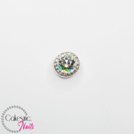 Glitter.Cakey - Silver Clear Rotation Round Charm