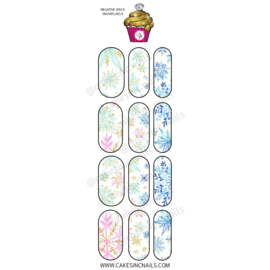 CakesInc.Nails - Negative Space Snowflakes II 'NAIL DECALS'