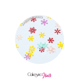 Glitter.Cakey - Mixed Colours Snowflakes Slices