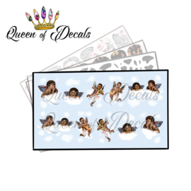 Queen of Decals - Cute Cherubs Angels (Dark Skin-tone) 'NEW RELEASE'