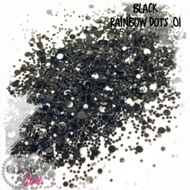 Glitter.Cakey - Black 'RAINBOW DOTS .01'