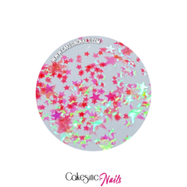 Glitter.Cakey - Watermelon Pink Stars ‘MULTI IRIDESCENT STARS’