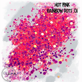 Glitter.Cakey - Hot Pink 'RAINBOW DOTS .01'