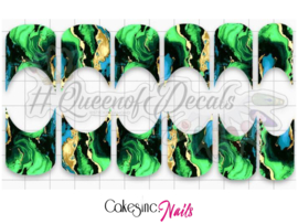 Queen of Decals - Emerald Marble French 'NEW RELEASE'
