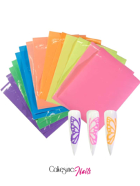 Glitter.Cakey - Neon Mixed Butterflies Stickers '6 PCS SET'