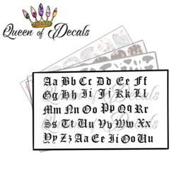 Queen of Decals - Old English (Alphabet) 'NEW RELEASE'