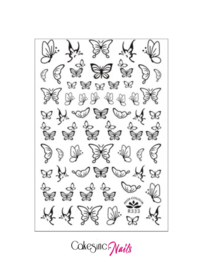 Glitter.Cakey - Black Butterflies 'Sticker Sheet R333'