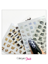 Glitter.Cakey - Old English Alphabet Stickers '5PCS SET'