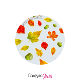 Glitter.Cakey - Engraved Autumn Leaves '5D Sticker Sheet'