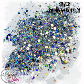 Glitter.Cakey - Silver 'RAINBOW DOTS .01'