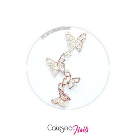 Cakey.Charms -  Luxury Butterflies 'SILVER ZIRCON'