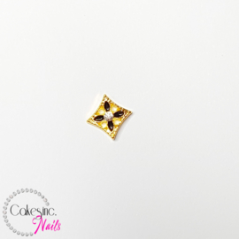 Glitter.Cakey - Gold V L Hollow Flower Charm