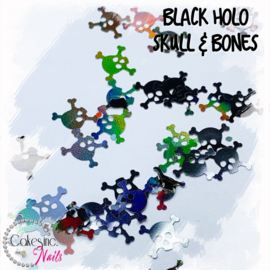 Glitter.Cakey - Black Holo Skull & Bones