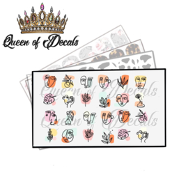 Queen of Decals - Abstract Faces  'NEW RELEASE'