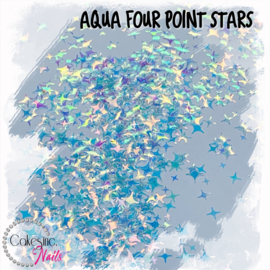 Glitter.Cakey - Aqua Four Point Stars