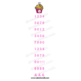 CakesInc.Nails - Pink Old English (Numbers) 'NAIL DECALS'