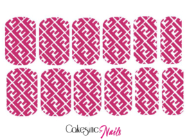 Queen of Decals - Pink FF Letter Pattern 'NEW RELEASE’