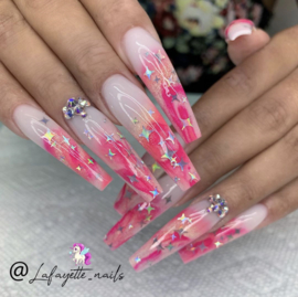 Glitter.Cakey - Silver Four Point Stars
