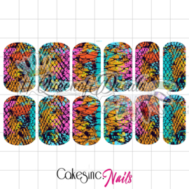 Queen of Decals - Multi Coloured Mixed Snake Print 'NEW RELEASE'