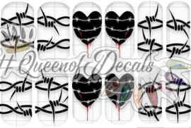 Queen of Decals - Heart & Barbed Wire