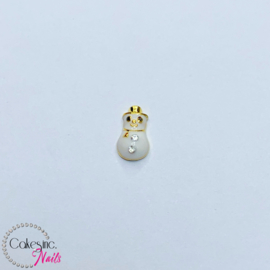 Glitter.Cakey - White & Gold Snowman Charm