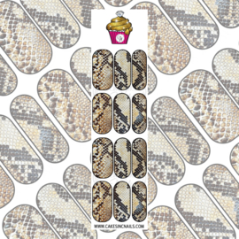 CakesInc.Nails - Nude/Brown Snake Skin 'NAIL DECALS'