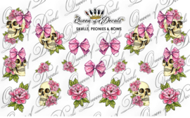 Queen of Decals - Skull Peonies & Bows