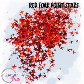 Glitter.Cakey - Red Four Point Stars