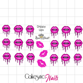 Queen of Decals - Pink Drippy Lips 'NEW RELEASE'