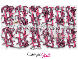 Queen of Decals - Monogram Pink Butterfly 'NEW RELEASE'