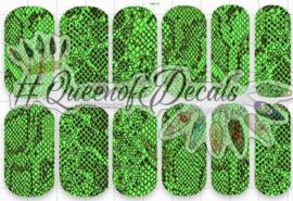 Queen of Decals -  Neon Green Snake Skin 'NEW RELEASE'
