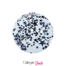 Glitter.Cakey - Silver Cone Stars ‘MULTI IRIDESCENT STARS’