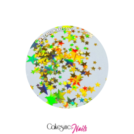 Glitter.Cakey - Holo Gold Stars ‘MULTI IRIDESCENT STARS’