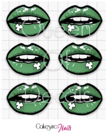 Queen of Decals - St. Patricksday Green Lips (Mini Series) 'NEW RELEASE'