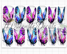 Queen of Decals - Blue & Purple Watercolour Butterflies 'NEW RELEASE'
