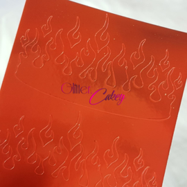 Glitter.Cakey - Fire Orange Flames Sticker Sheets