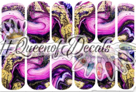 Queen of Decals - Purple & Gold Marble