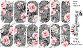 Queen of Decals - 'That' Grey & Pink Floral 'NEW RELEASE'