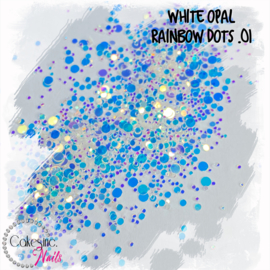 Glitter.Cakey - White Opal 'RAINBOW DOTS .01'