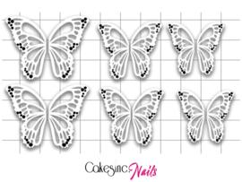 Queen of Decals -  White Negative Space Butterfly Wings 'NEW RELEASE'