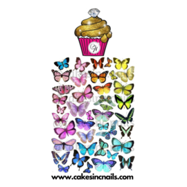 CakesInc.Nails - Rainbow Butterflies (Mini) 'NAIL DECALS'