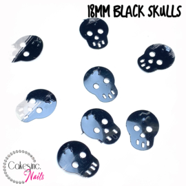 Glitter.Cakey - 18mm Black Skulls 'HALLOWEEN S1'