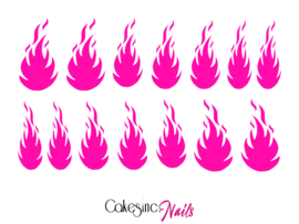 Queen of Decals - Hot Pink Flame  'NEW RELEASE'
