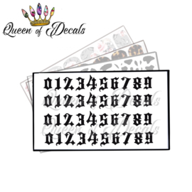 Queen of Decals - Old English (Numbers) 'NEW RELEASE'